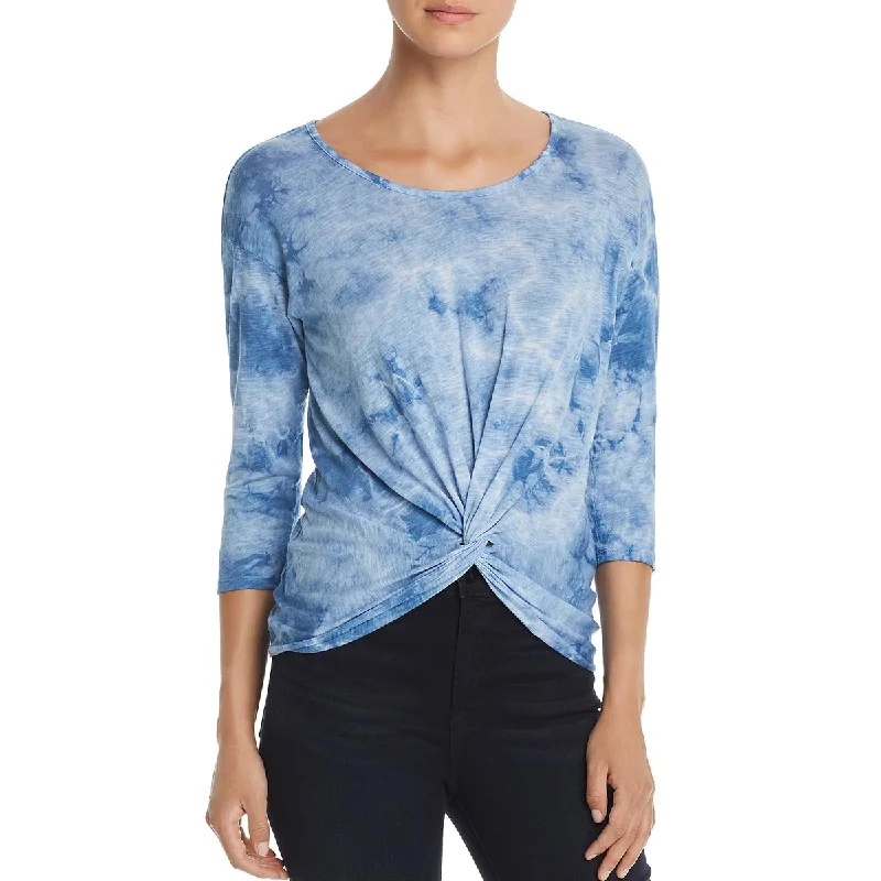 Women's Pullover for Casual Weekend Style -Red Haute Womens Tie-Dye Knot Front Pullover Top Women's Pullover for Casual Weekend Style -Red Haute Womens Tie-Dye Knot Front Pullover Top