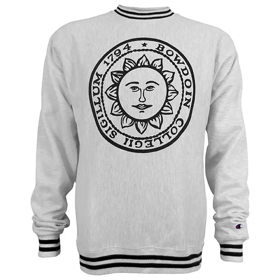 Women's Sweatshirts for Flexible Style -Reverse Weave Crew with Bowdoin Seal from Champion