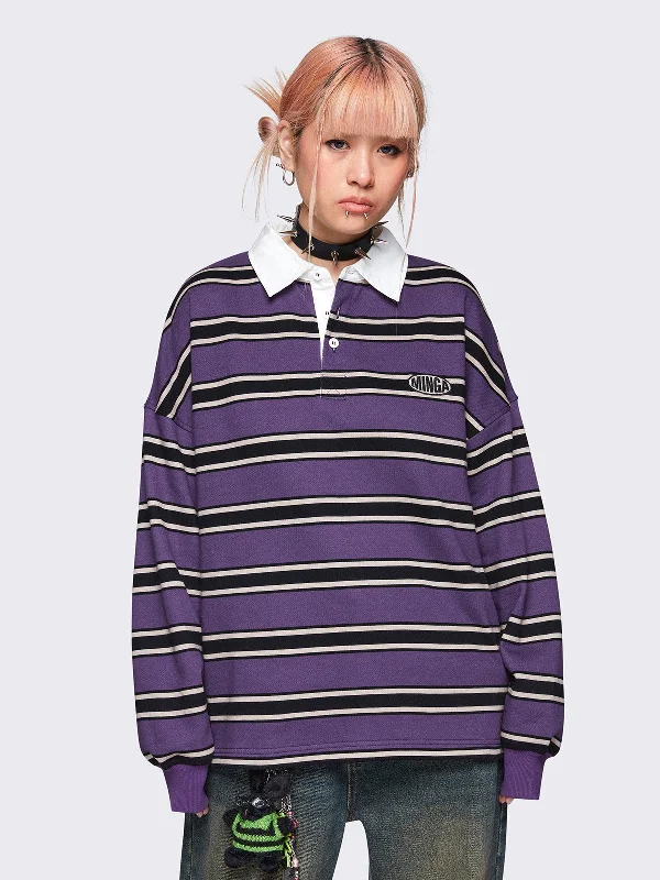 Women's Sweatshirts for Weekend Getaway -Riley Striped Polo