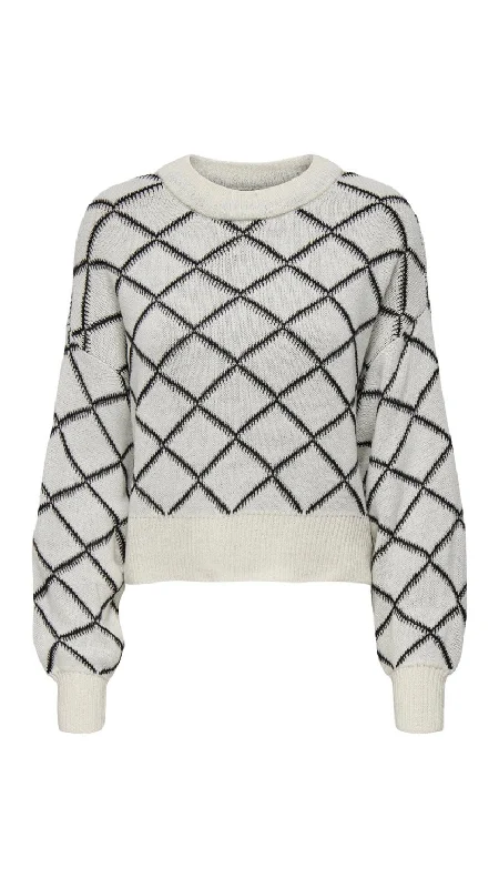 Women's Simple Pullovers Sweater for Winter-Rita White Knit