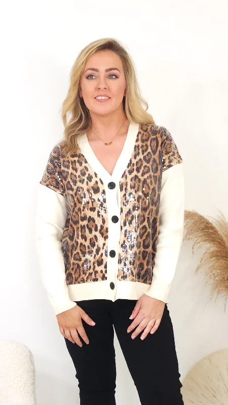 Women's Elegant V-neck Pullovers Sweater-Robyn Cream Cardigan