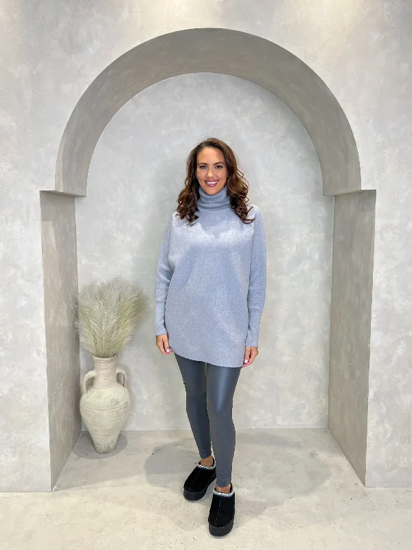 Soft Knit Sweater for Women -Roll Neck Oversize Jumper