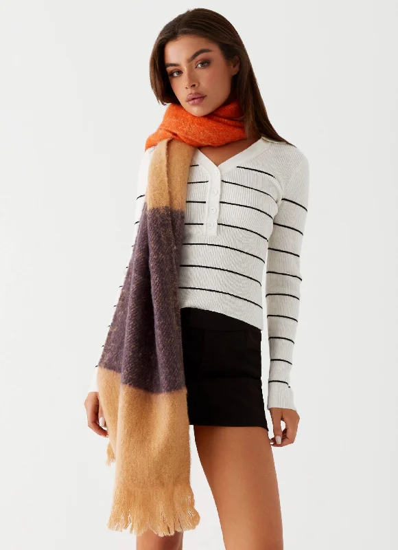 Cozy Wool Knit Sweater for Women -Rue Scarf
