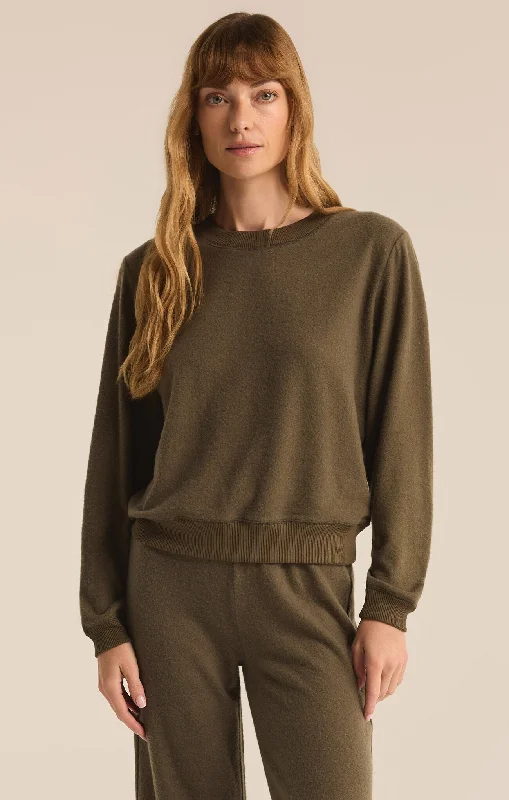 Women's Open-front Pullovers Sweater-Russel Cozy Pullover
