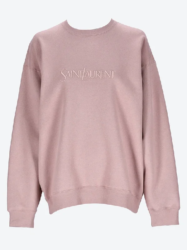 Knit Tops with Fitted Waist-Embroidery crewneck ysl sweater