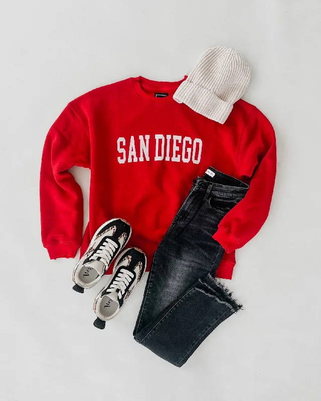 Women's Sweatshirts with Zippered Pockets -San Diego Graphic Crew