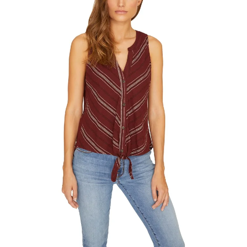Women's Boho Tank Tops for Summer Festivals -Sanctuary Womens Striped Button-Down Tank Top Women's Boho Tank Tops for Summer Festivals -Sanctuary Womens Striped Button-Down Tank Top