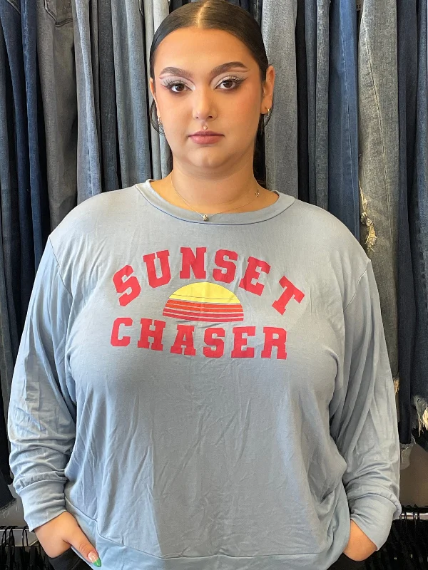 Women's Sweatshirts with Statement Slogans -Sew in Love Sunset Chaser Crewneck