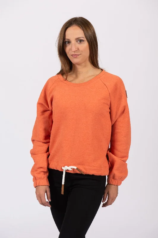 Women's Pullover Sweater with Knitted Patterns-Simona Warm Clay Pullover