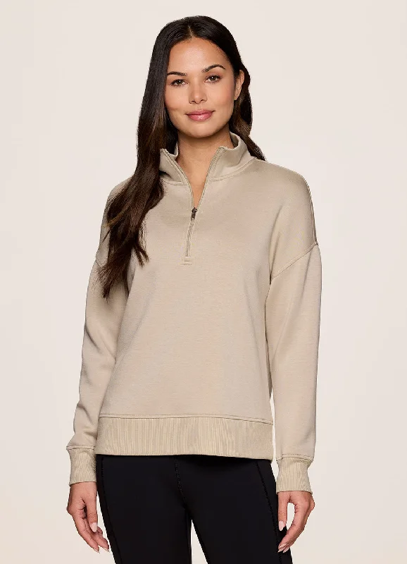 Women's Sweatshirts for Comfortable Fit -Solace Scuba Quarter Zip