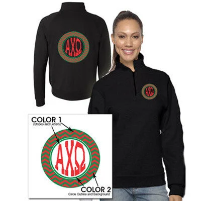 Women's Sweatshirts with Soft Cotton Fabric -Sorority Chevron Printed Quarter-Zip Pullover - Jerzees 995M - CAD Women's Sweatshirts with Soft Cotton Fabric -Sorority Chevron Printed Quarter-Zip Pullover - Jerzees 995M - CAD