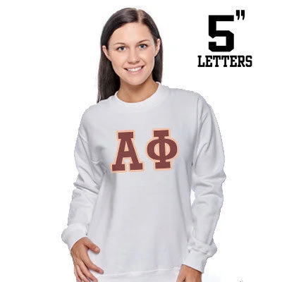 Women's Sweatshirts with Custom Logos -Sorority Printed Crewneck with 5-Inch Letters - Gildan 18000 - SUB Women's Sweatshirts with Custom Logos -Sorority Printed Crewneck with 5-Inch Letters - Gildan 18000 - SUB