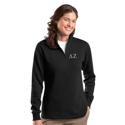 Women's Sweatshirts for Cozy Evenings -Sorority Quarter-Zip Sweatshirt, 2-Color Greek Letters - 995M - EMB Women's Sweatshirts for Cozy Evenings -Sorority Quarter-Zip Sweatshirt, 2-Color Greek Letters - 995M - EMB