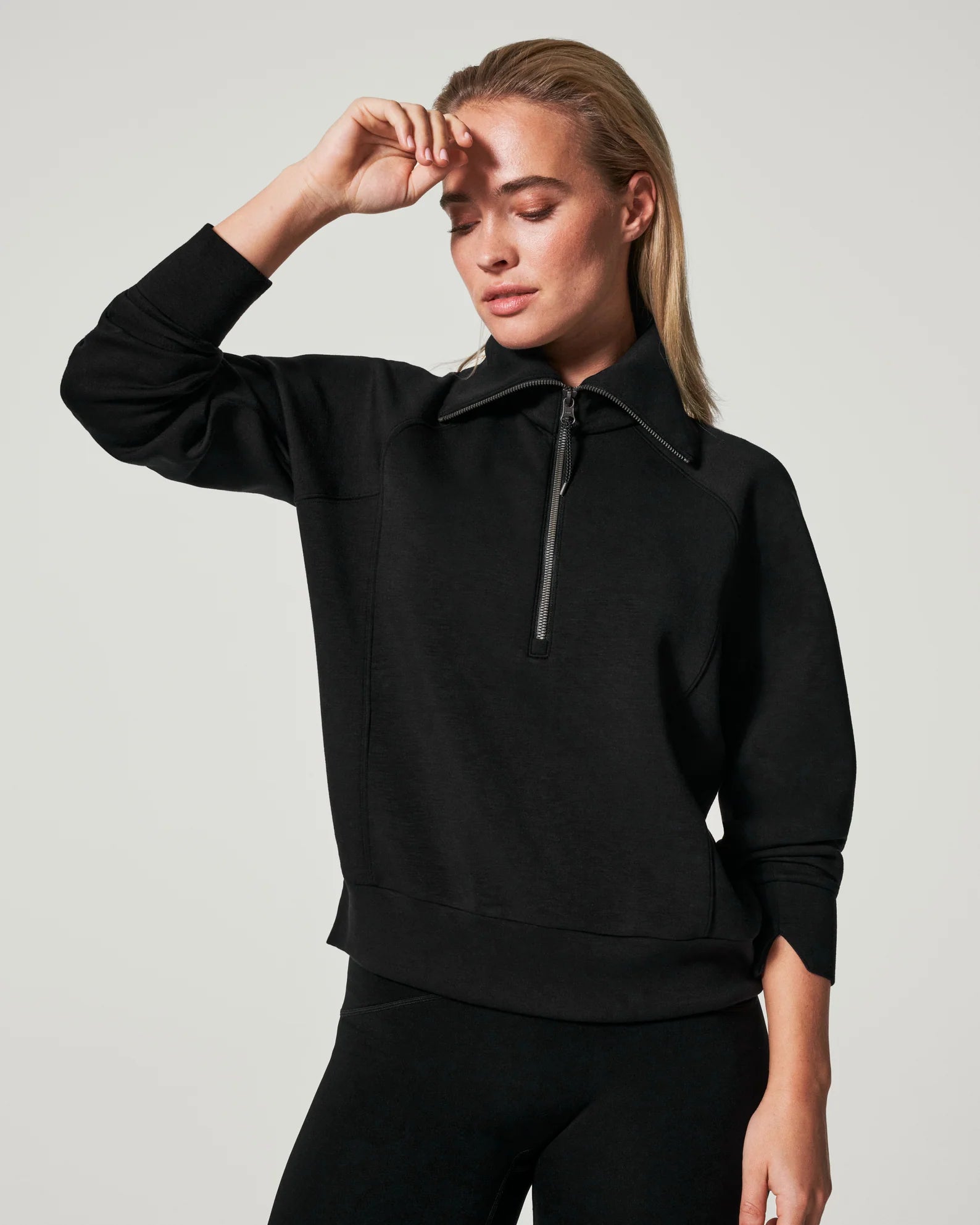 Women's Sweatshirts with Chic and Simple Design -Spanx Airessentials Half Zip | Black