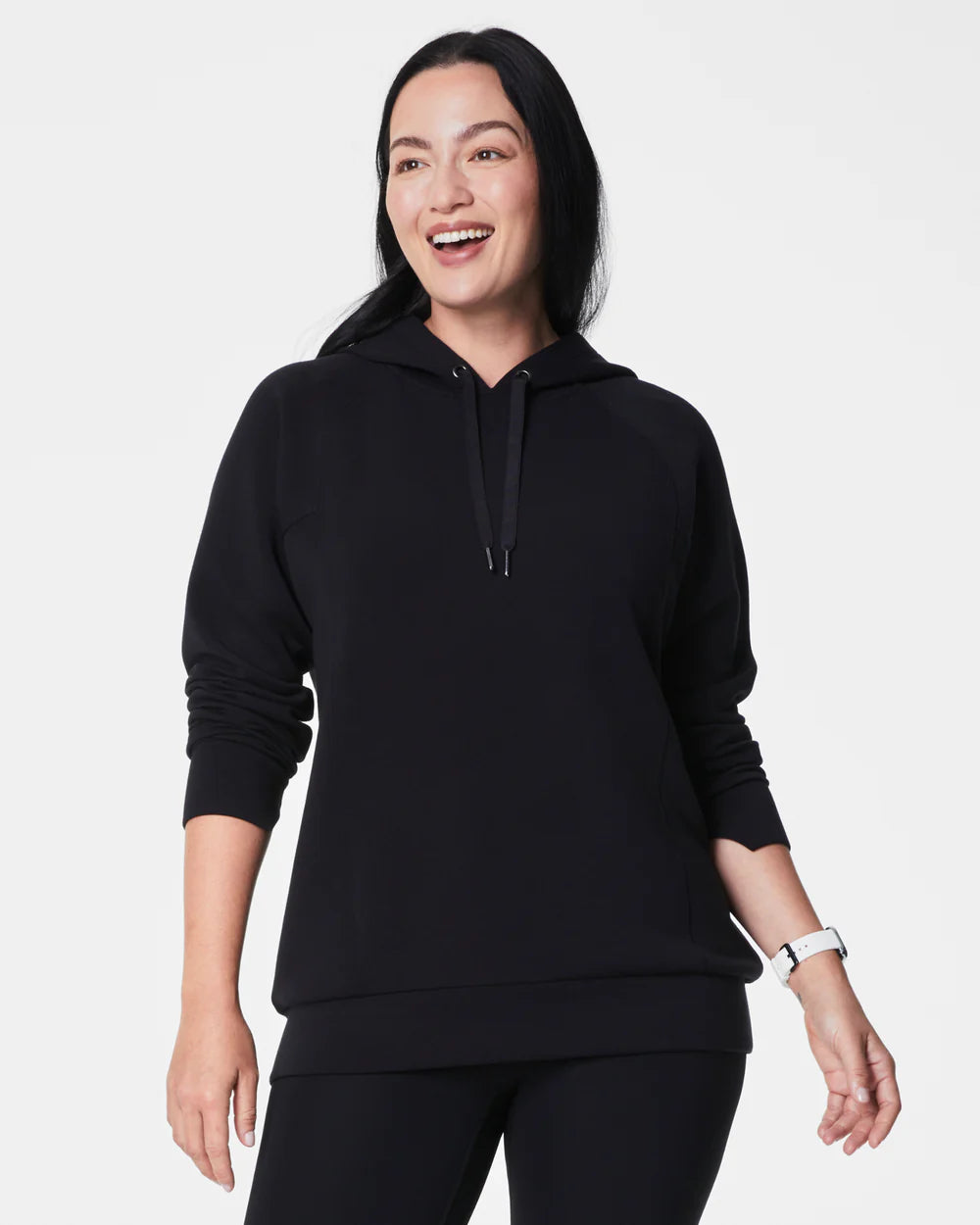 Women's Sweatshirts with Fleece Lining for Warmth -Spanx Airessentials Classic Hoodie | Black Women's Sweatshirts with Fleece Lining for Warmth -Spanx Airessentials Classic Hoodie | Black