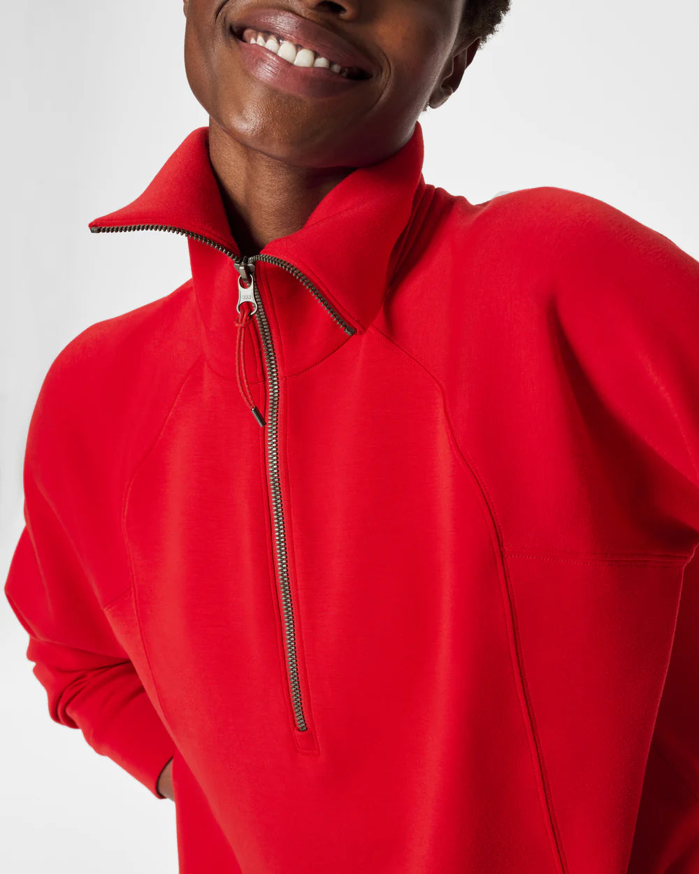 Women's Sweatshirts for Warming Up Before Exercise -Spanx Airessentials Half Zip | Red Women's Sweatshirts for Warming Up Before Exercise -Spanx Airessentials Half Zip | Red