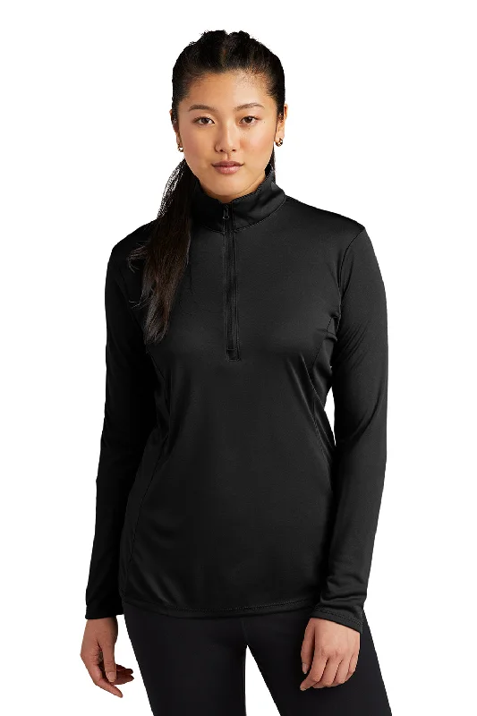 Women's Sweatshirts for Relaxing and Lounging -Sport-Tek Womens Competitor Moisture Wicking 1/4 Zip Sweatshirt - Black