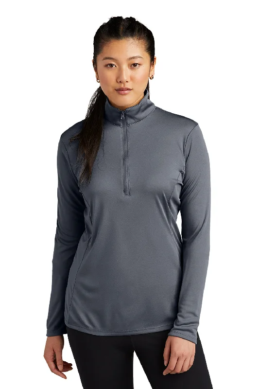 Women's Sweatshirts for Sporty Chic Look -Sport-Tek Womens Competitor Moisture Wicking 1/4 Zip Sweatshirt - Concrete Grey