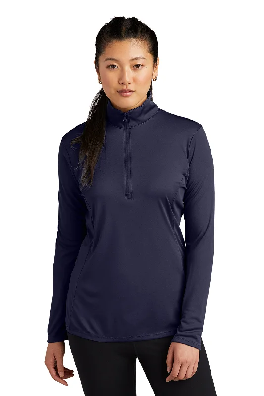 Women's Sweatshirts for Relaxing at the Park -Sport-Tek Womens Competitor Moisture Wicking 1/4 Zip Sweatshirt - True Navy Blue