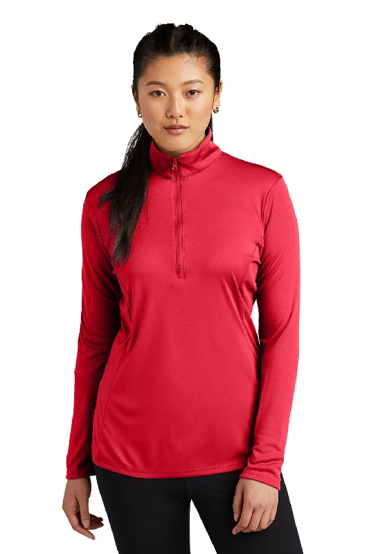 Women's Sweatshirts for Trendy Fashion -Sport-Tek Womens Competitor Moisture Wicking 1/4 Zip Sweatshirt - True Red
