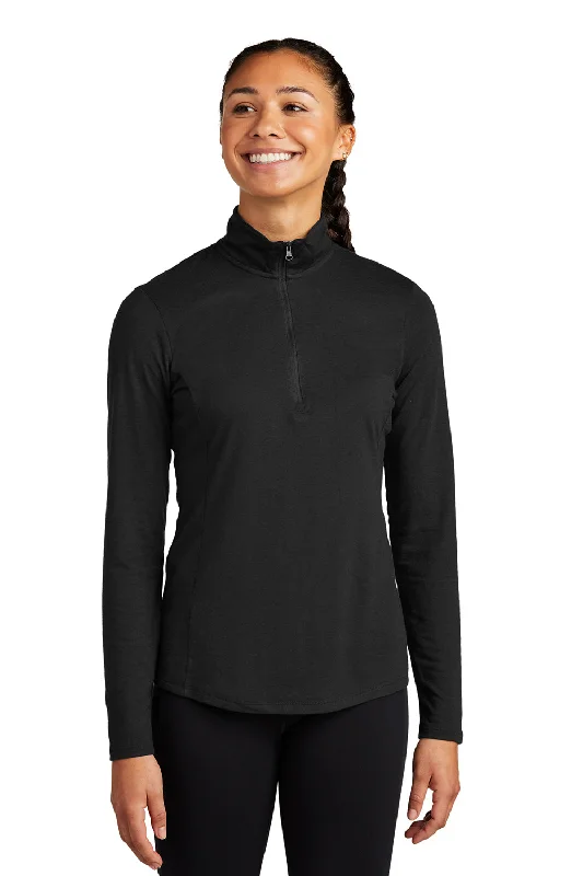Women's Sweatshirts for Sleek Street Style -Sport-Tek Womens Moisture Wicking 1/4 Zip Sweatshirt - Black