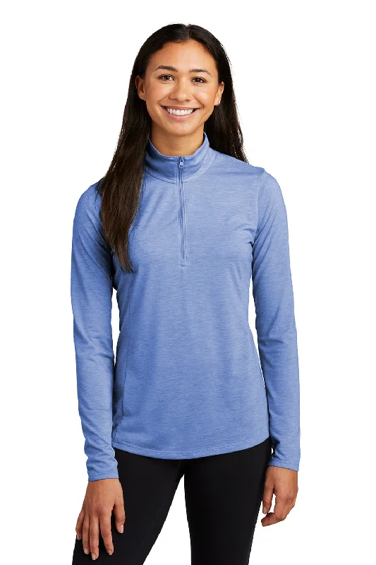 Women's Sweatshirts for Easy Style -Sport-Tek Womens Moisture Wicking 1/4 Zip Sweatshirt - Heather True Royal Blue