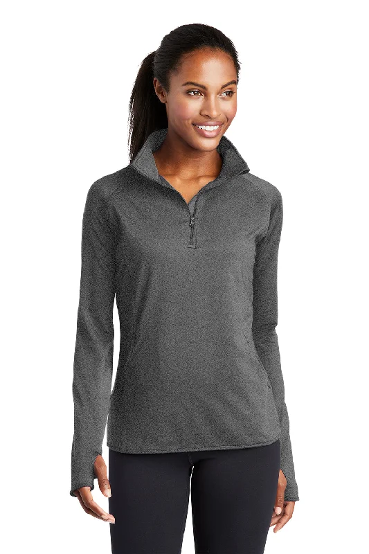Women's Sweatshirts with Clean and Sleek Look -Sport-Tek Womens Sport-Wick Moisture Wicking 1/4 Zip Sweatshirt - Heather Charcoal Grey Women's Sweatshirts with Clean and Sleek Look -Sport-Tek Womens Sport-Wick Moisture Wicking 1/4 Zip Sweatshirt - Heather Charcoal Grey