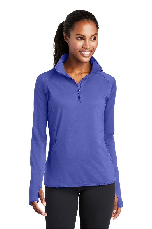 Women's Sweatshirts for Fall and Winter Style -Sport-Tek Womens Sport-Wick Moisture Wicking 1/4 Zip Sweatshirt - Iris Purple Women's Sweatshirts for Fall and Winter Style -Sport-Tek Womens Sport-Wick Moisture Wicking 1/4 Zip Sweatshirt - Iris Purple