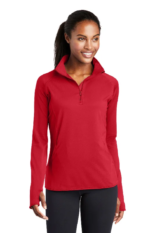 Women's Sweatshirts for Autumn Adventures -Sport-Tek Womens Sport-Wick Moisture Wicking 1/4 Zip Sweatshirt - True Red