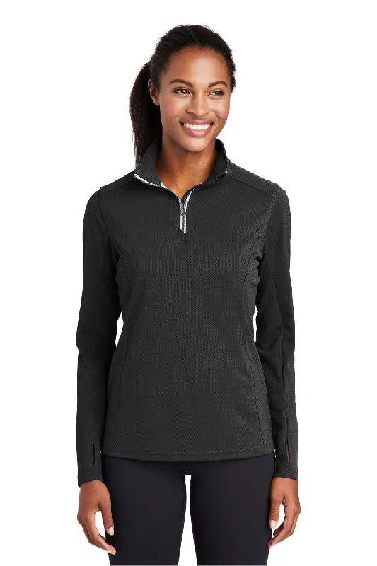 Women's Sweatshirts for Layering in Autumn -Sport-Tek Womens Sport-Wick Moisture Wicking 1/4 Zip Sweatshirt - Black Women's Sweatshirts for Layering in Autumn -Sport-Tek Womens Sport-Wick Moisture Wicking 1/4 Zip Sweatshirt - Black