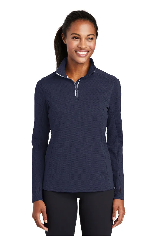 Women's Sweatshirts with Bold Designs -Sport-Tek Womens Sport-Wick Moisture Wicking 1/4 Zip Sweatshirt - True Navy Blue Women's Sweatshirts with Bold Designs -Sport-Tek Womens Sport-Wick Moisture Wicking 1/4 Zip Sweatshirt - True Navy Blue