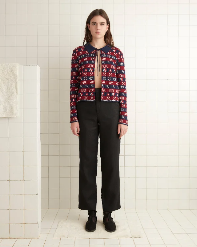 Lightweight Women's Knit Sweater for Summer -Sporting Jacquard Cardigan