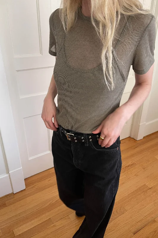 Women's Simple Fit T-shirt for Layering -LAYERED TANK AND TEE