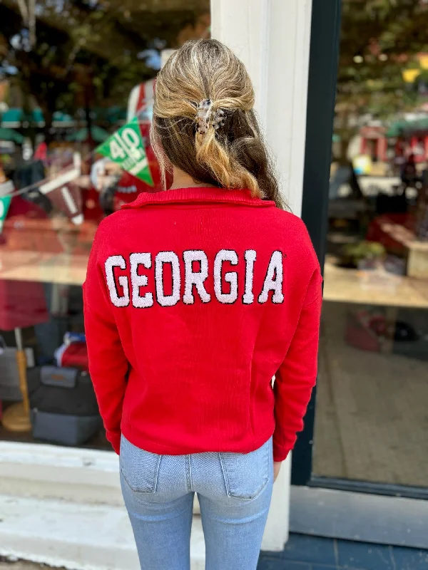 Women's Sweatshirts with Soft Cotton Fabric -The Collared Sweatshirt Georgia