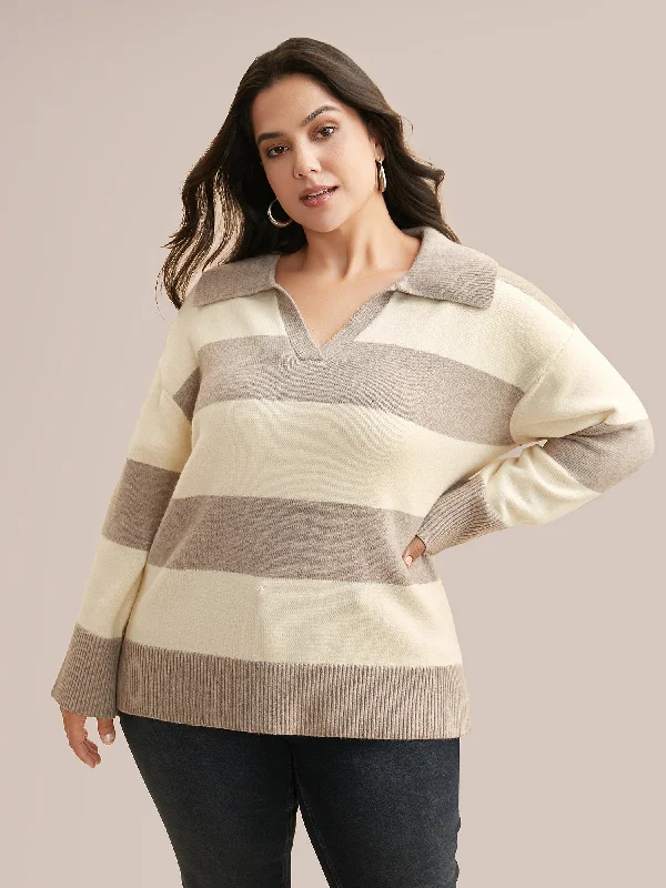 Women's Pullovers Sweater with Ribbed Cuffs-Supersoft Essentials Contrast Slit Hem Texture Pullover