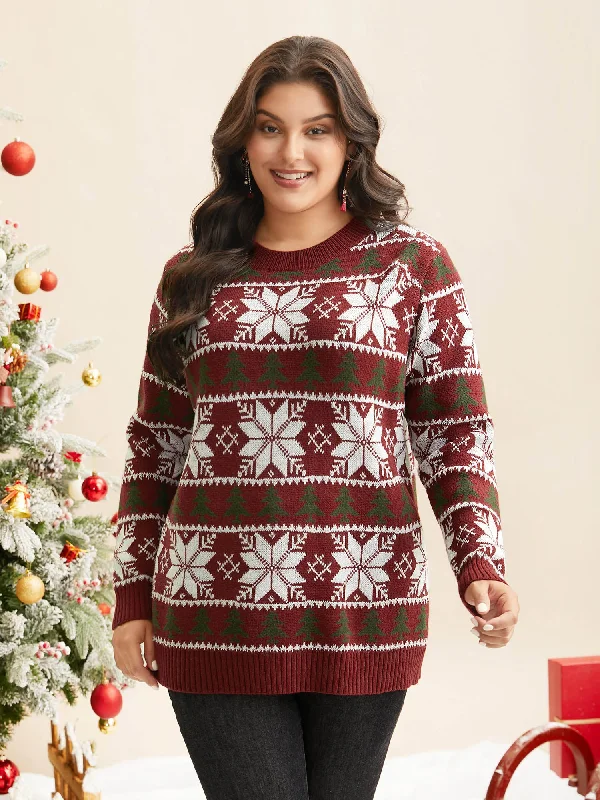 Women's Loose Knit Cashmere Pullovers Sweater-Supersoft Essentials Snowflakes Pattern Ribbed Pullover Women's Loose Knit Cashmere Pullovers Sweater-Supersoft Essentials Snowflakes Pattern Ribbed Pullover
