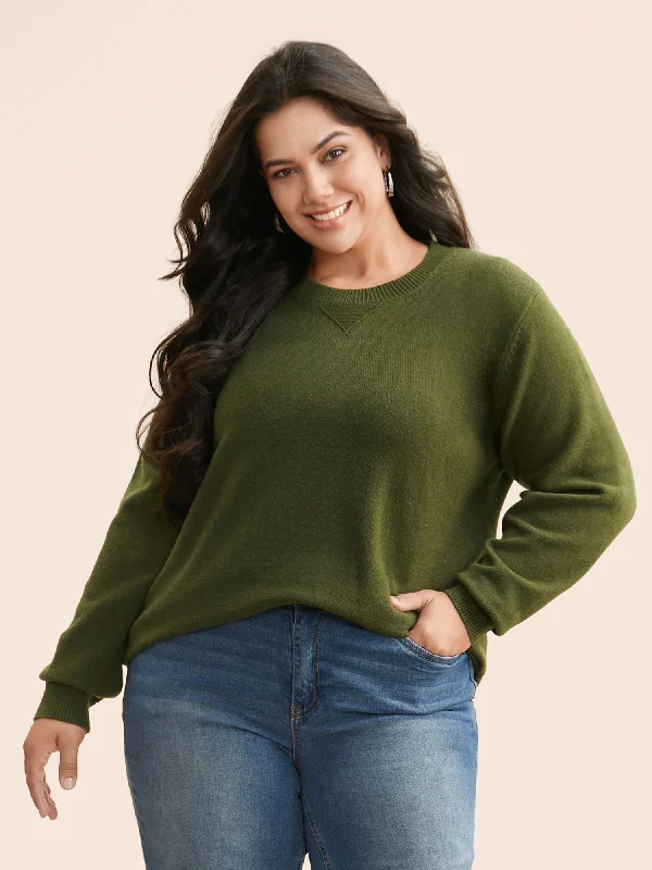 Women's Soft Wool Pullover Sweater with Turtleneck-Supersoft Essentials Solid Slit Hem Pullover