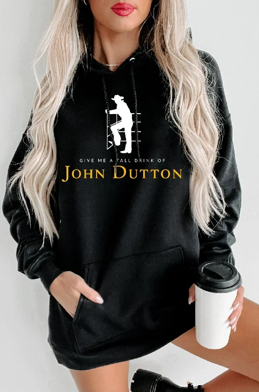 Women's Sweatshirts with Preppy Look -"Tall Drink Of John" Graphic Multiple Shirt Options (Black) - Print On Demand Women's Sweatshirts with Preppy Look -"Tall Drink Of John" Graphic Multiple Shirt Options (Black) - Print On Demand