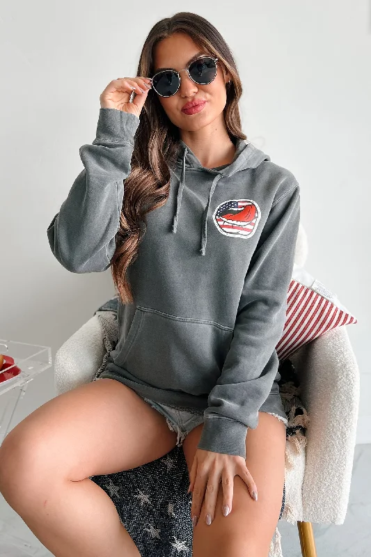 Women's Sweatshirts for Evening Warmth -"Tastes So Sweet" Vintage Wash Graphic Hoodie (Black) - Print On Demand