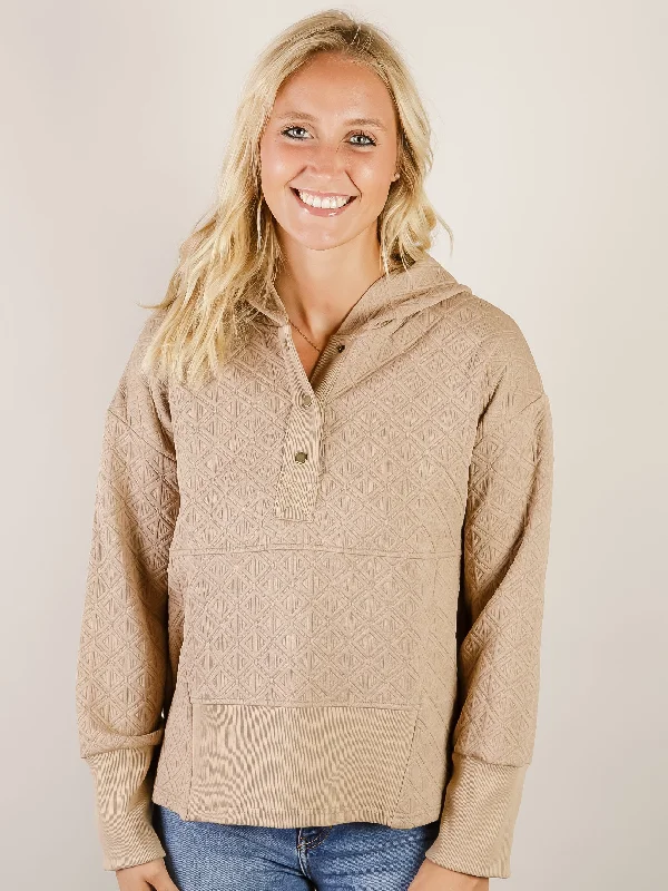 Women's Sweatshirts with Fun Patterns and Prints -Taupe Diamond Print Hooded Pullover Sweatshirt Women's Sweatshirts with Fun Patterns and Prints -Taupe Diamond Print Hooded Pullover Sweatshirt