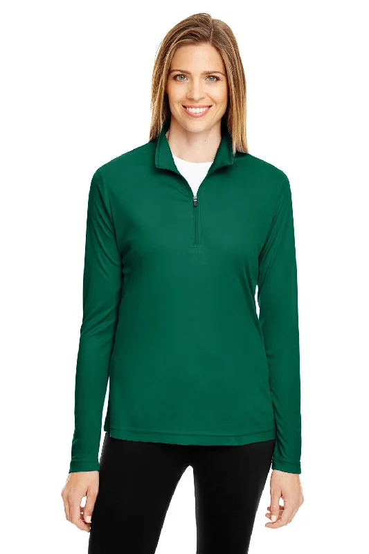 Women's Sweatshirts for Easy Weekend Style -Team 365 Womens Zone Performance Moisture Wicking 1/4 Zip Sweatshirt - Forest Green Women's Sweatshirts for Easy Weekend Style -Team 365 Womens Zone Performance Moisture Wicking 1/4 Zip Sweatshirt - Forest Green