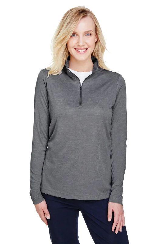 Women's Sweatshirts for Leisure Travel -Team 365 Womens Zone Sonic Performance Moisture Wicking 1/4 Zip Sweatshirt - Heather Dark Grey Women's Sweatshirts for Leisure Travel -Team 365 Womens Zone Sonic Performance Moisture Wicking 1/4 Zip Sweatshirt - Heather Dark Grey