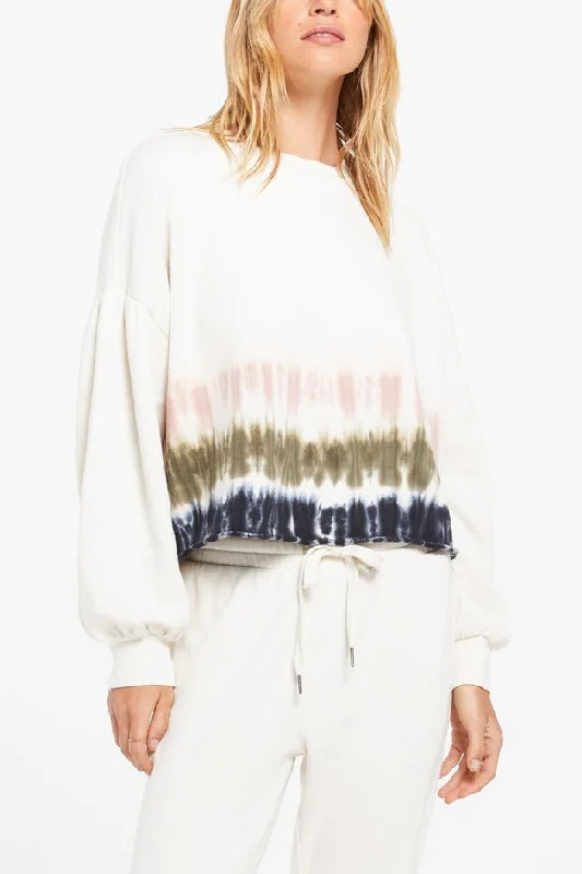 Women's Pullovers Sweater for Street Fashion Style-Tempest Stripe Tie-Dye Pullover