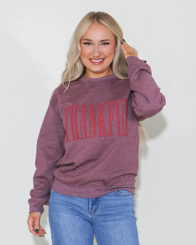 Women's Sweatshirts with Stretch for Easy Movement -Thankful Sweatshirt