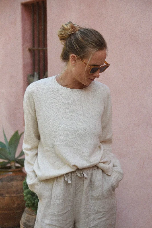 Knit Tops for Day-to-Night Wear-The Cashmere Cove Crew Neck // Moon