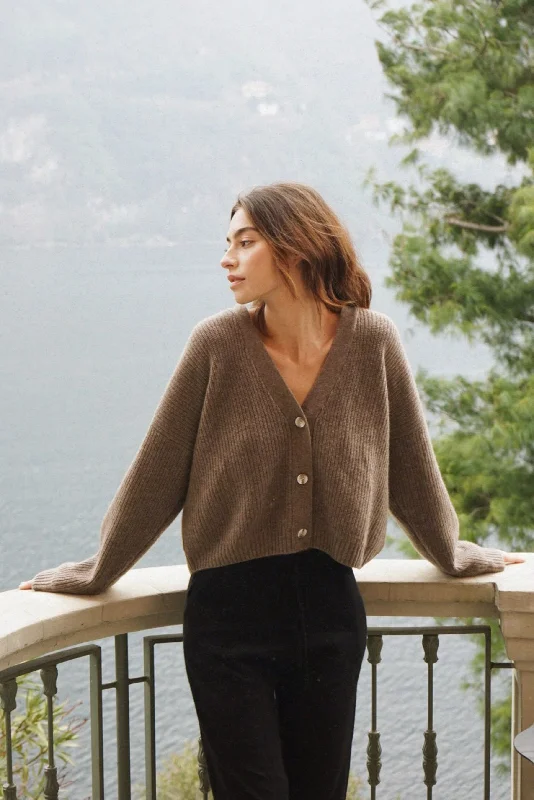 Fashionable Knit Tops for Women -The Cashmere Muma Cropped Cardigan // Cafe