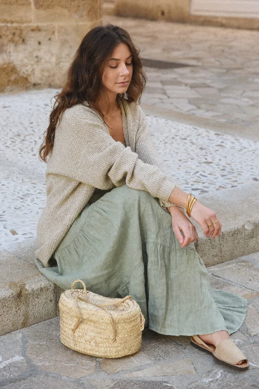Cotton Knit Tops for Women -The Cashmere Muma Cardigan // Oatmeal