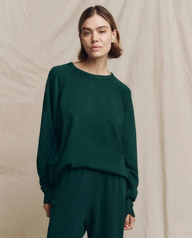 Women's Sweatshirts with Retro Vibe -The College Sweatshirt. Solid -- Pinyon