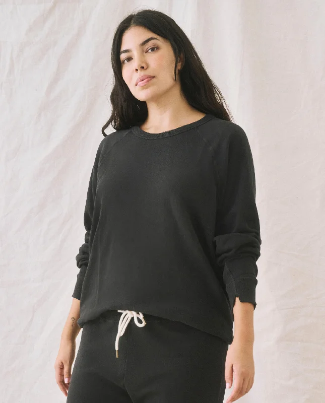 Women's Sweatshirts with Soft Texture -The College Sweatshirt. Solid -- Almost Black Women's Sweatshirts with Soft Texture -The College Sweatshirt. Solid -- Almost Black