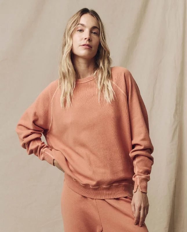 Women's Sweatshirts for Afternoon Adventures -The College Sweatshirt. Solid -- Sun Dried Orange